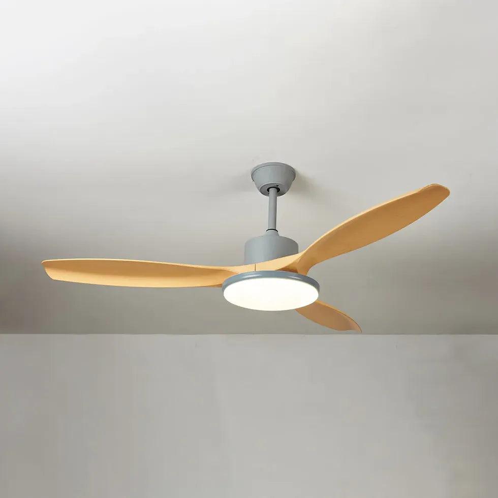 Faux Wood Modern Living Room Fan Light - Clowas