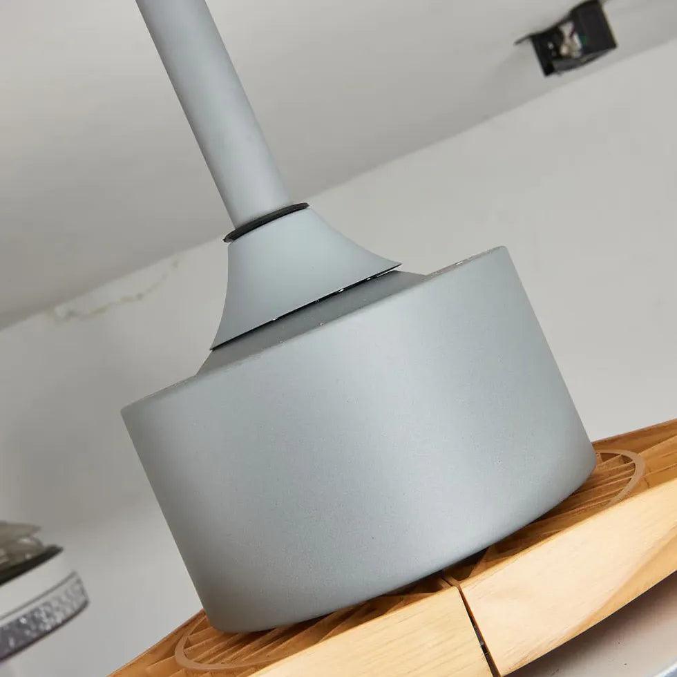 Faux Wood Modern Living Room Fan Light - Clowas