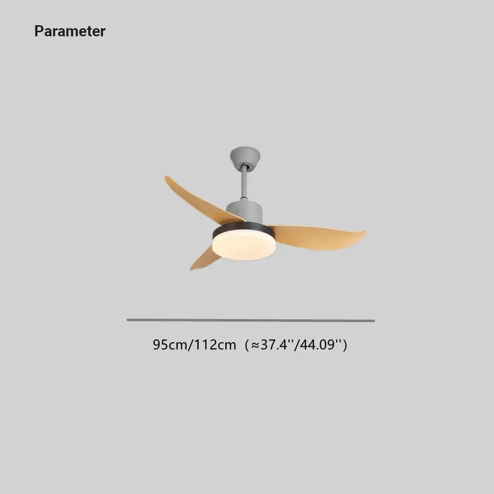 Curved Blade Modern Dining Room Fan Light - Clowas