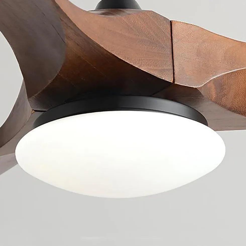 Wood Black Industrial Living Room Fan Light - Clowas