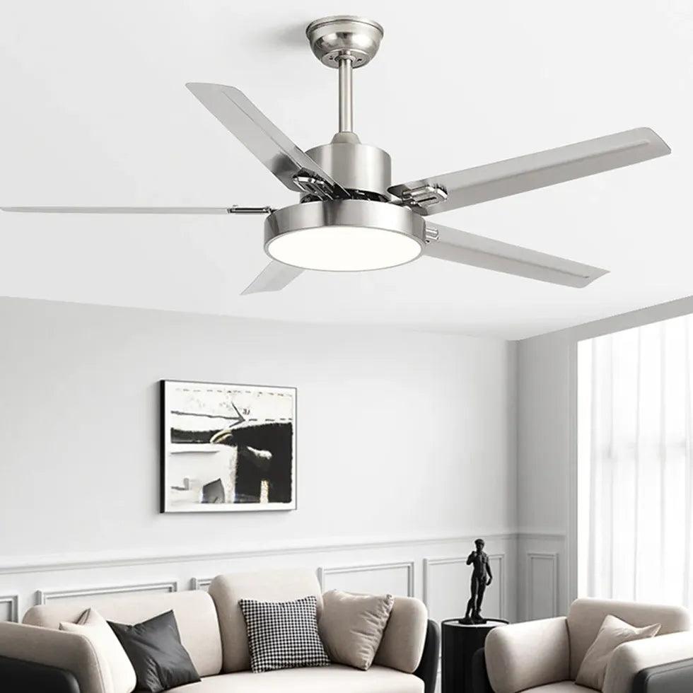 Silver Industrial for Living Room Fan Light - Clowas