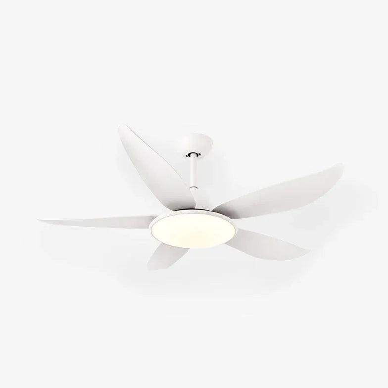 Streamlined White Modern Living Room Fan Light - Clowas