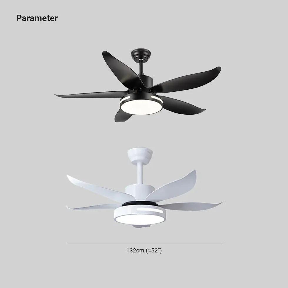 Streamlined White Modern Restaurant Ceiling Fan Light - Clowas