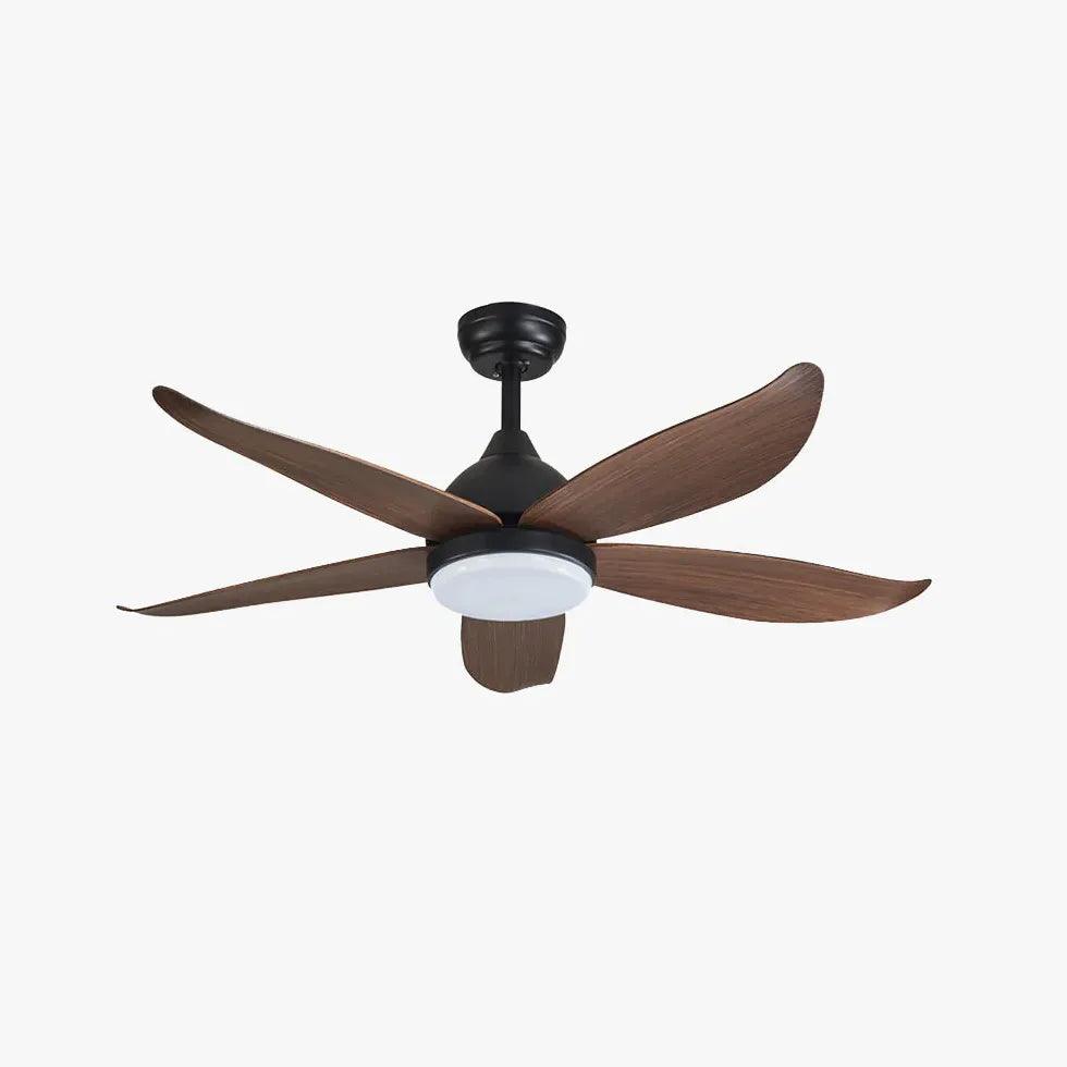 Wooden Black Living Room LED Fan Light - Clowas
