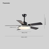 Metal Black Modern Living Room Ceiling Fan Light - Clowas
