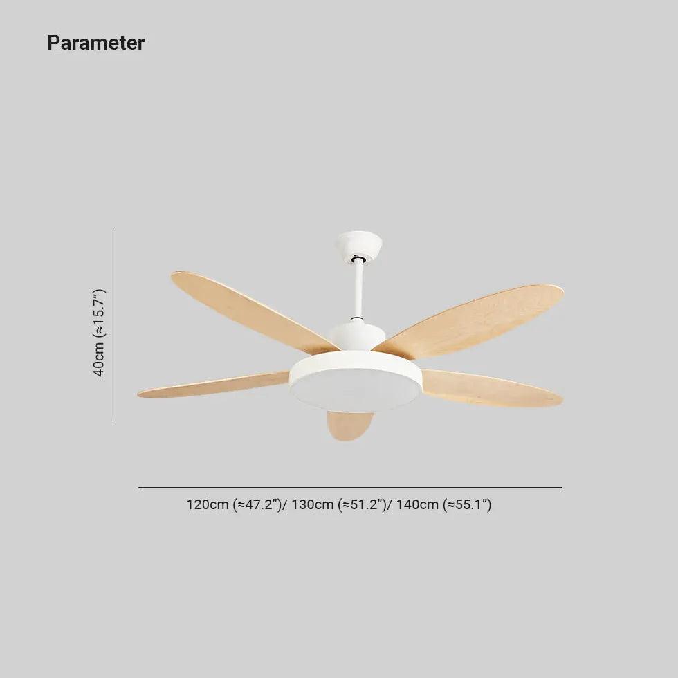 Five-Blade Modern Study Room Fan Light - Clowas