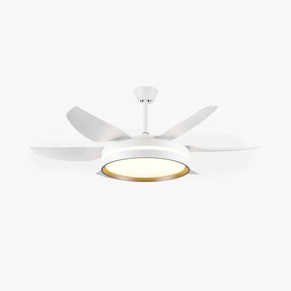 LED White Metal Modern Fan Light - Clowas