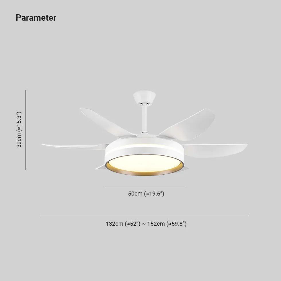 LED White Metal Modern Fan Light - Clowas