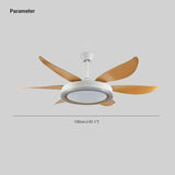 Wood Grain Blades White Body Fan Light - Clowas