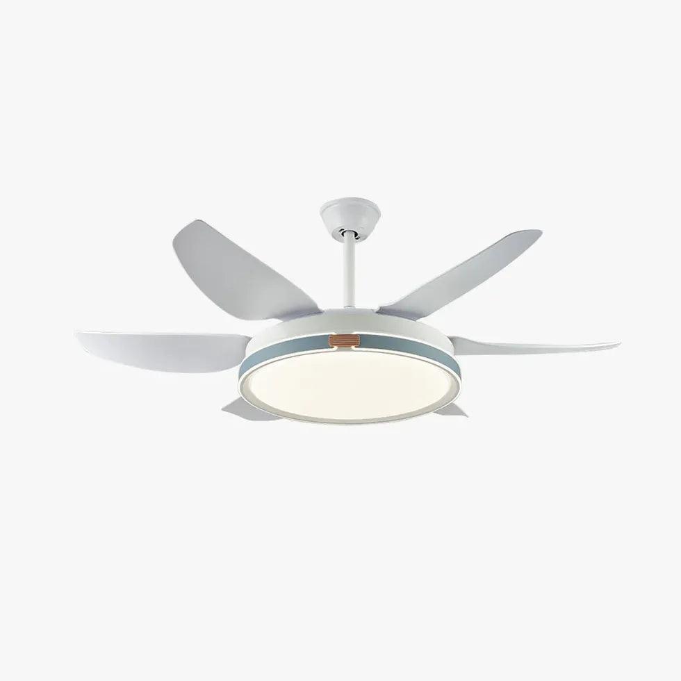 White Metal LED Modern Fan Light - Clowas
