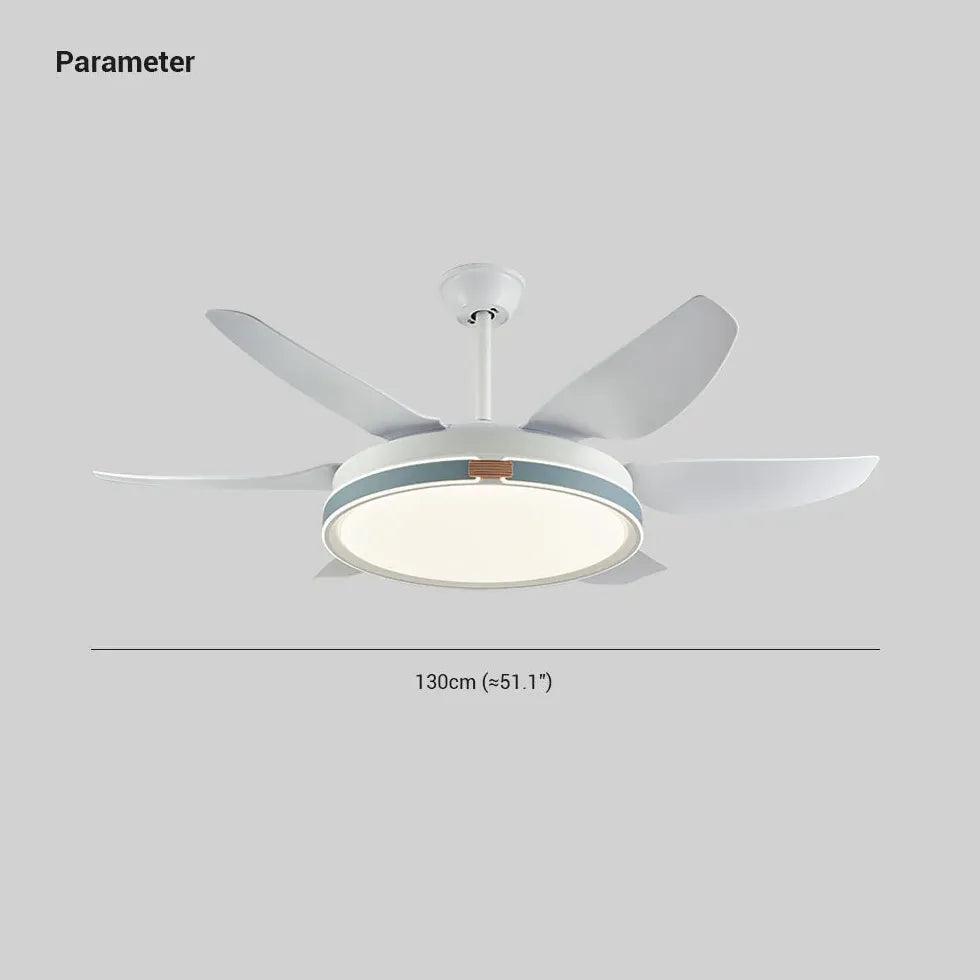 White Metal LED Modern Fan Light - Clowas
