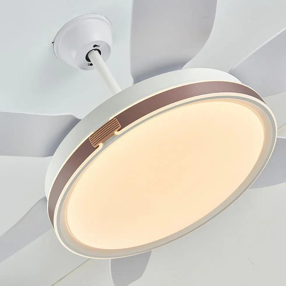 White Metal LED Modern Fan Light - Clowas