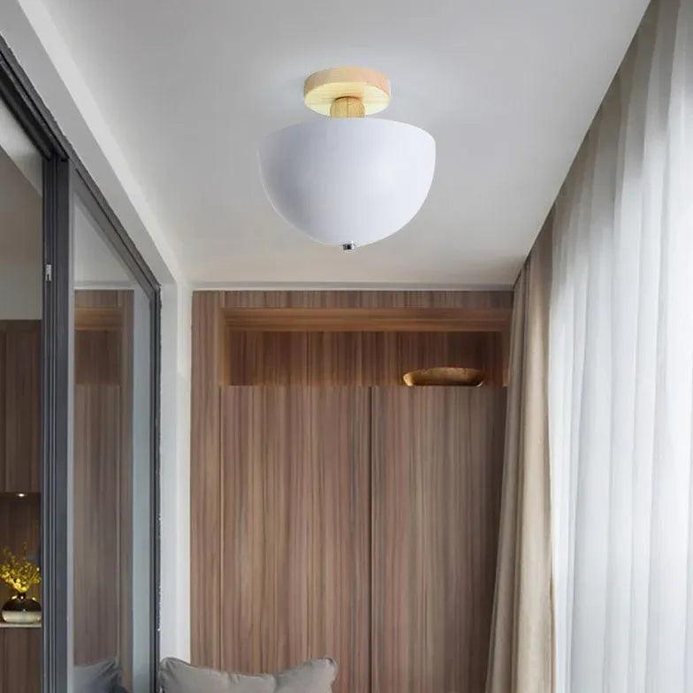 Hemispherical Corridor Wooden Ceiling Light - Clowas