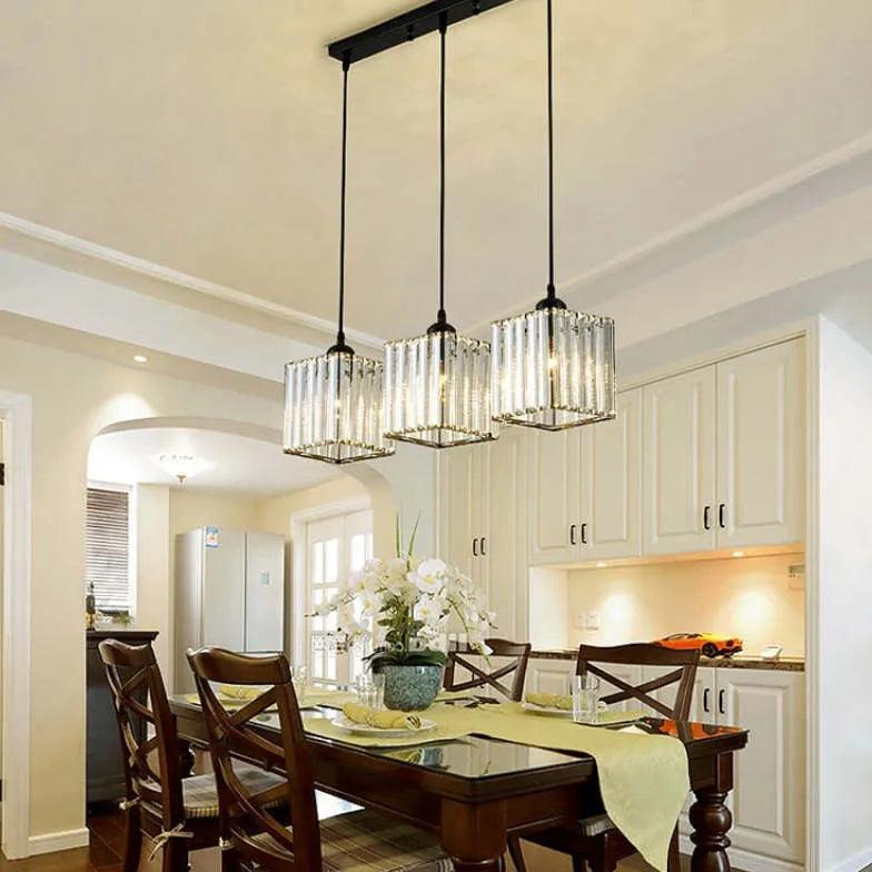 Transparent Cylindrical Glass Pendant Light - Clowas