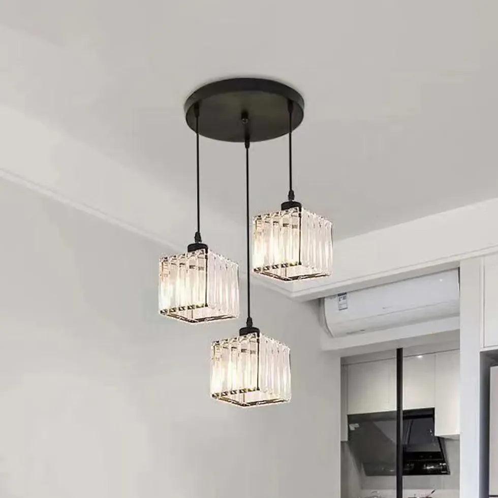 Transparent Cylindrical Glass Pendant Light - Clowas