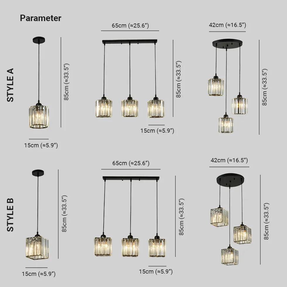 Transparent Cylindrical Glass Pendant Light - Clowas