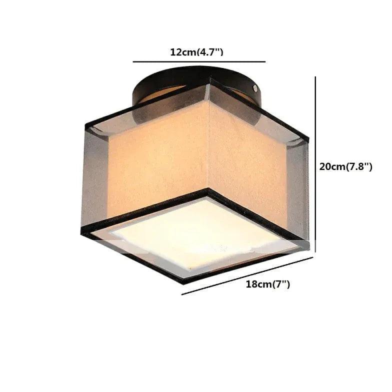 Square Black Modern Hallway Ceiling Light - Clowas