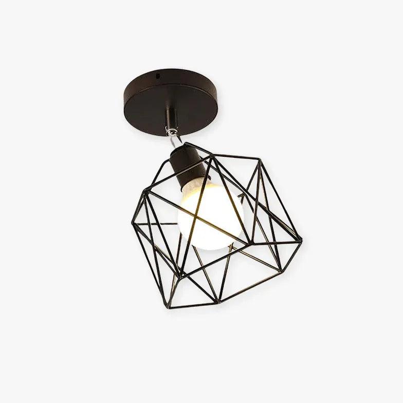 Geometric Metal Frame Black Modern Ceiling Light - Clowas
