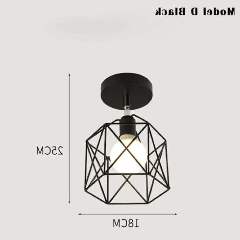 Geometric Metal Frame Black Modern Ceiling Light - Clowas