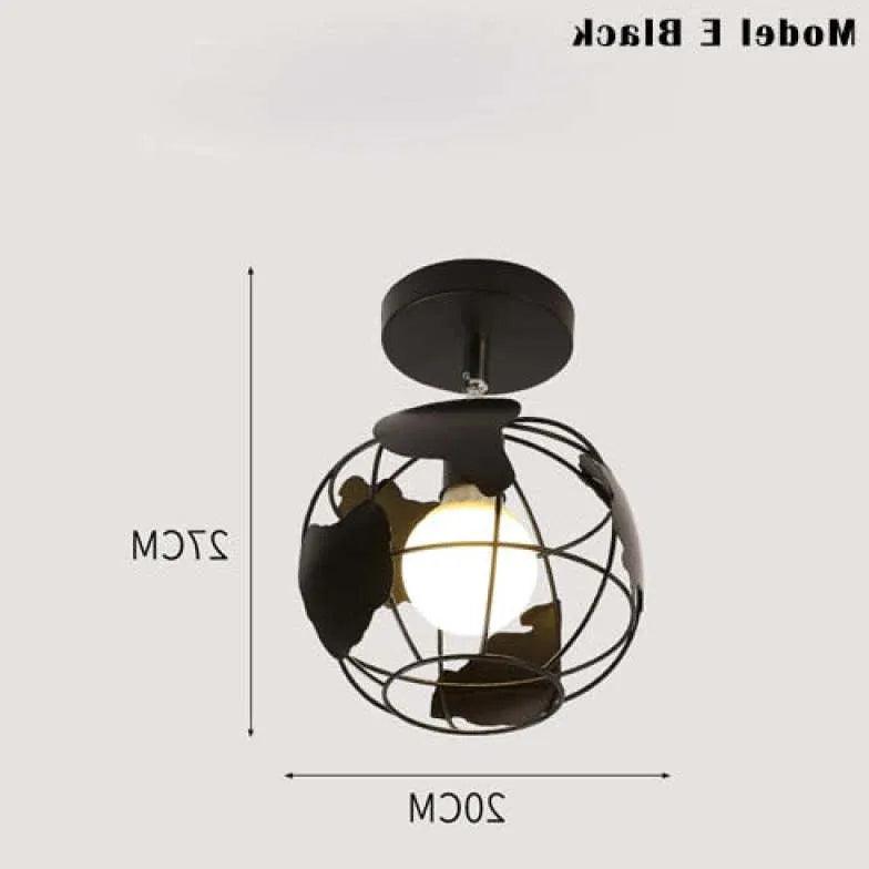Geometric Metal Frame Black Modern Ceiling Light - Clowas