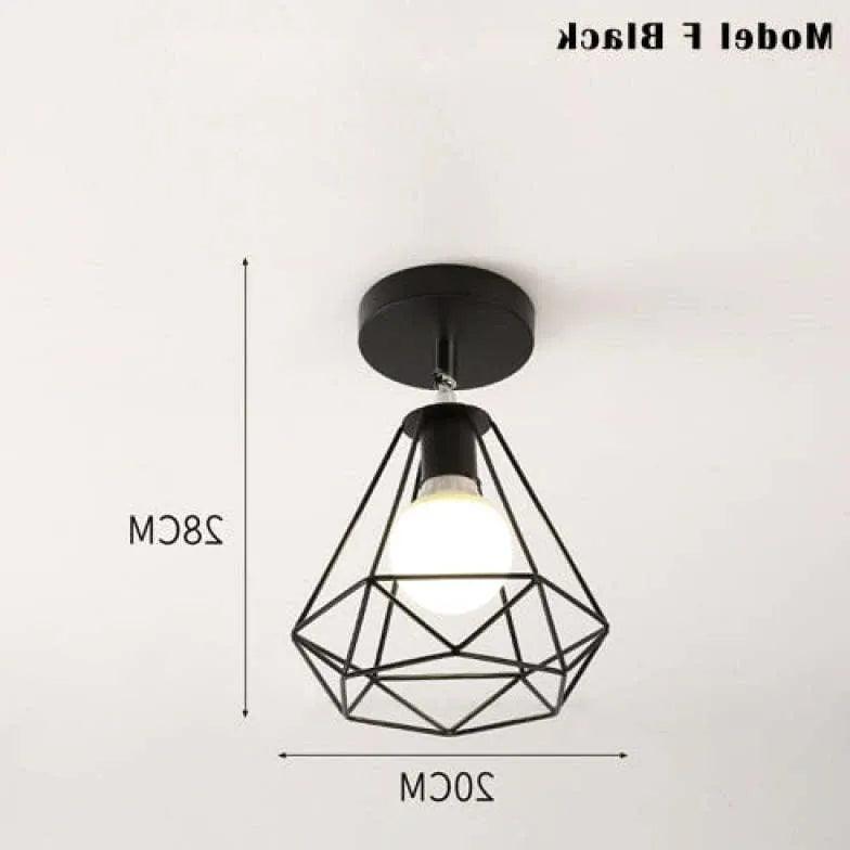 Geometric Metal Frame Black Modern Ceiling Light - Clowas
