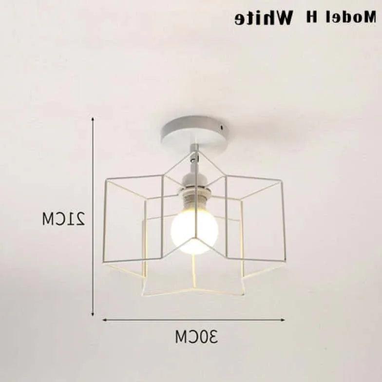 Geometric Metal Frame Black Modern Ceiling Light - Clowas