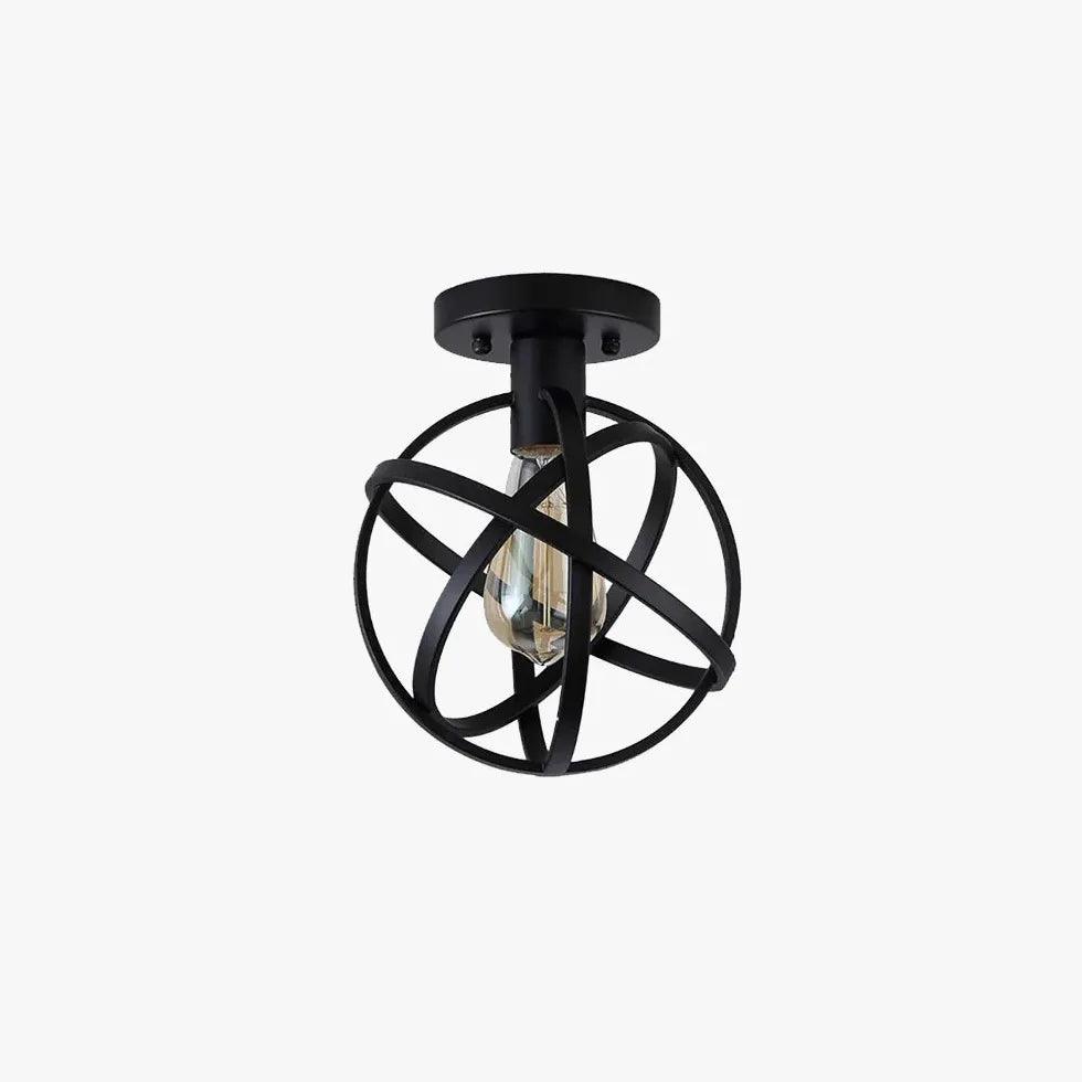 Black Spherical Cage Industrial Ceiling Light - Clowas