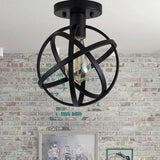 Black Spherical Cage Industrial Ceiling Light - Clowas