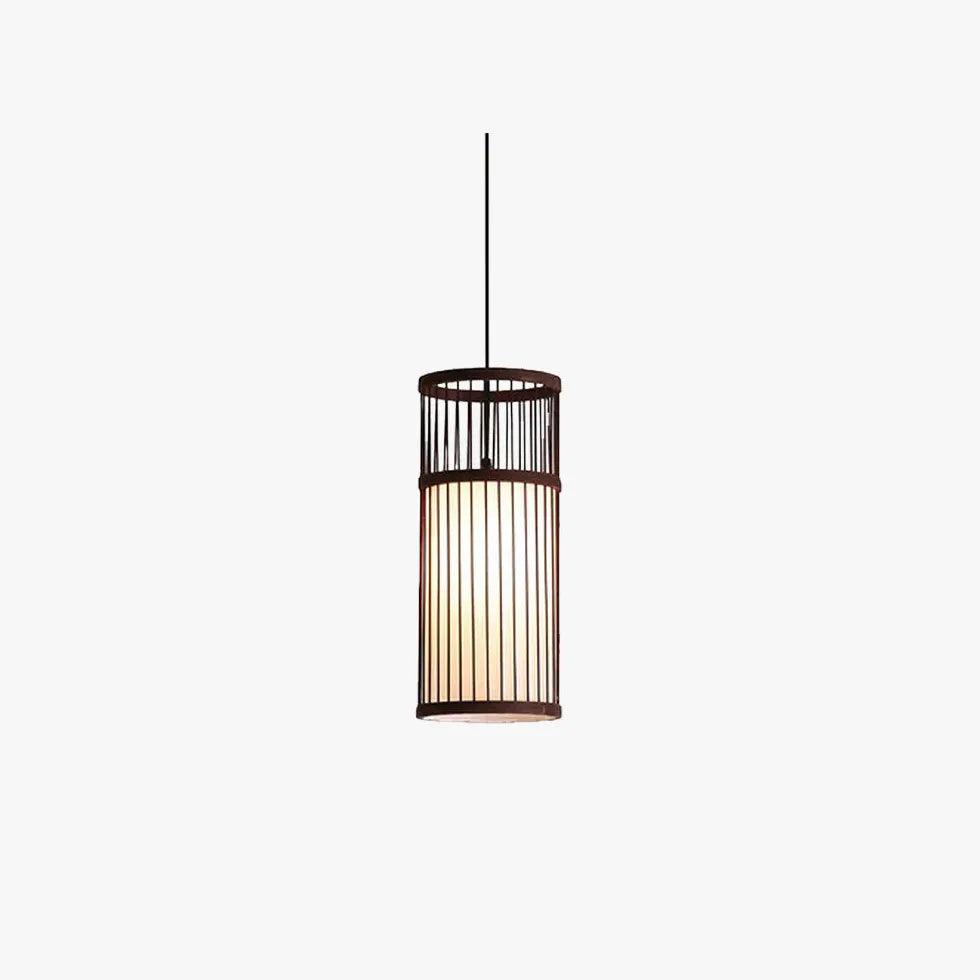 Hollowed Out Wood Rattan Dining Room Pendant Light - Clowas