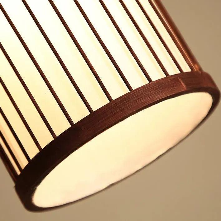 Hollowed Out Wood Rattan Dining Room Pendant Light - Clowas