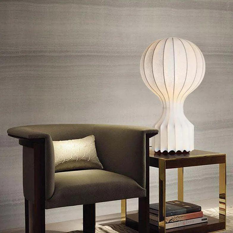 White Rounded Balloon-Shaped Minimalist Table Lamp - Clowas