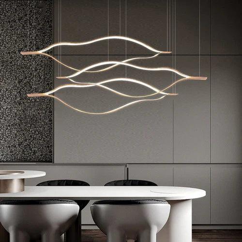 Wavy Metal Structure Modern LED Pendant Light - Clowas