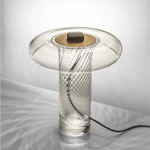Glass Swirl Transparent Column Table Lamp - Clowas