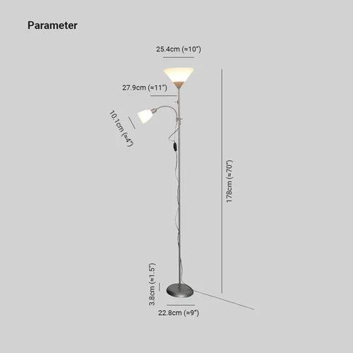 White Dual-Light Upright Plug-In Floor Lamp - Clowas