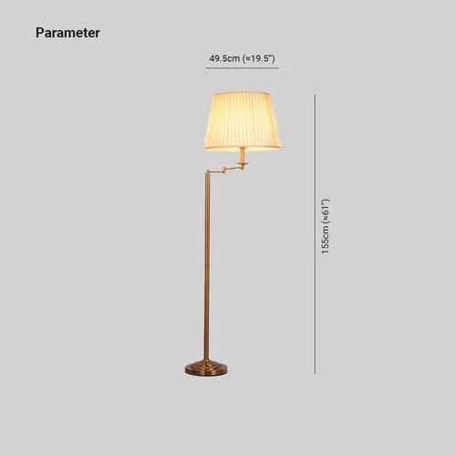 Pleated Fabric Bent Design Floor Lamp - Clowas