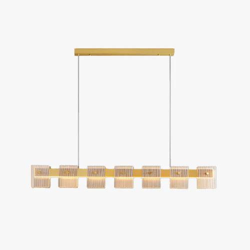 Gold Glass Linear Dining Room Pendant Light - Clowas