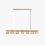 Gold Glass Linear Dining Room Pendant Light - Clowas