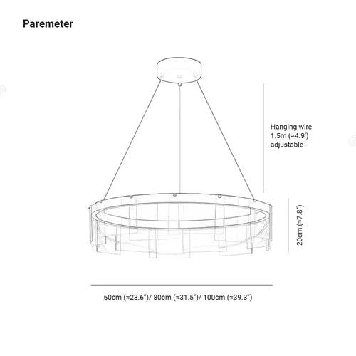 Black Glass Circle Living Room Pendant Light - Clowas