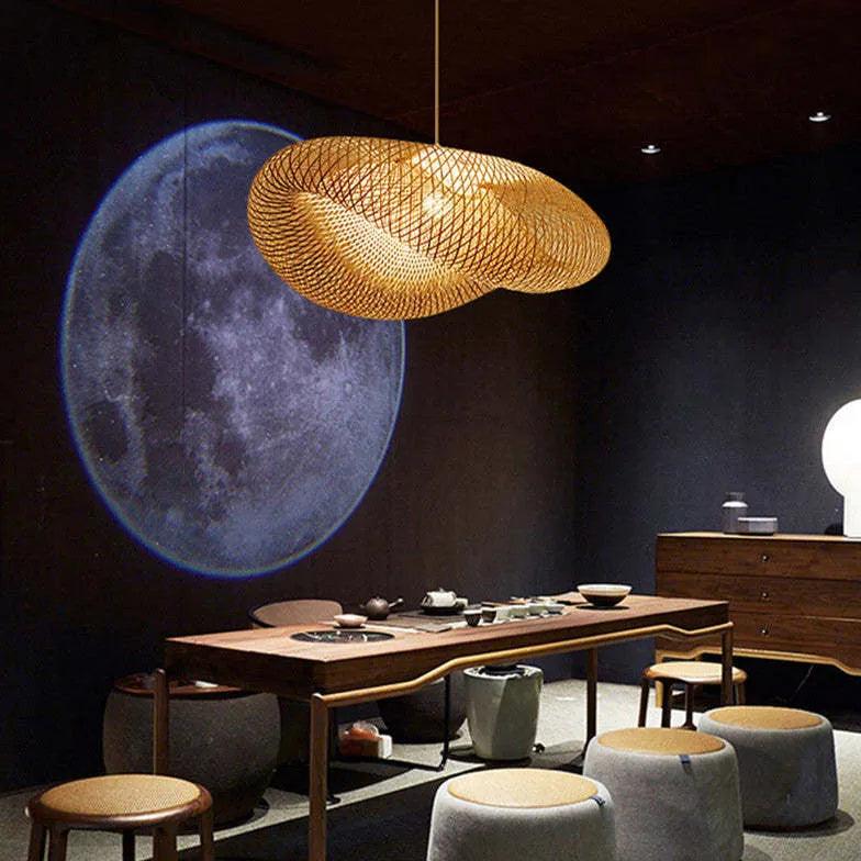 Hyperbolic Mesh Kitchen Rattan Pendant Light - Clowas