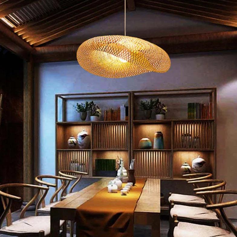 Hyperbolic Mesh Kitchen Rattan Pendant Light - Clowas