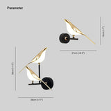 Luxury Gold Magpie Wall Light for Bedside
