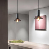 Industrial Black Clear Glass Pendant Light