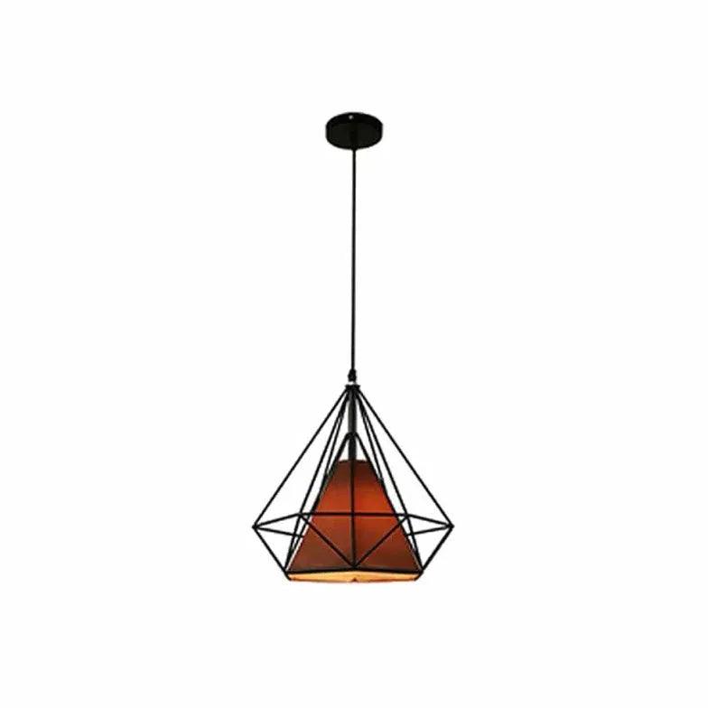 Diamond-Shaped Black Metal Industrial Pendant Light - Clowas