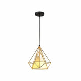 Diamond-Shaped Black Metal Industrial Pendant Light - Clowas