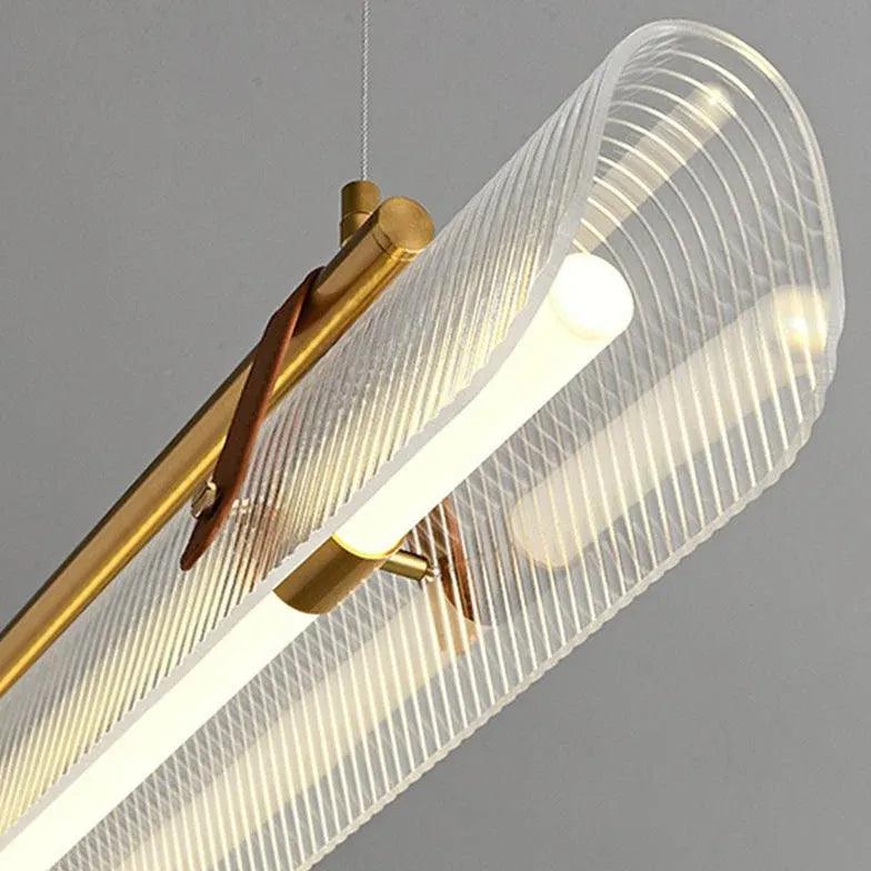 Industrial Kitchen Linear Glass Shade Pendant Light - Clowas