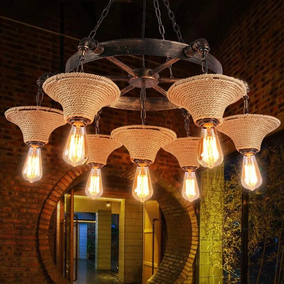 Inverted Cone Rope Industrial Chandelier - Clowas