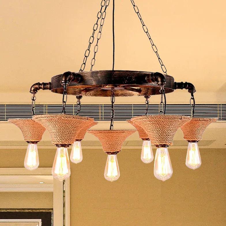 Inverted Cone Rope Industrial Chandelier - Clowas