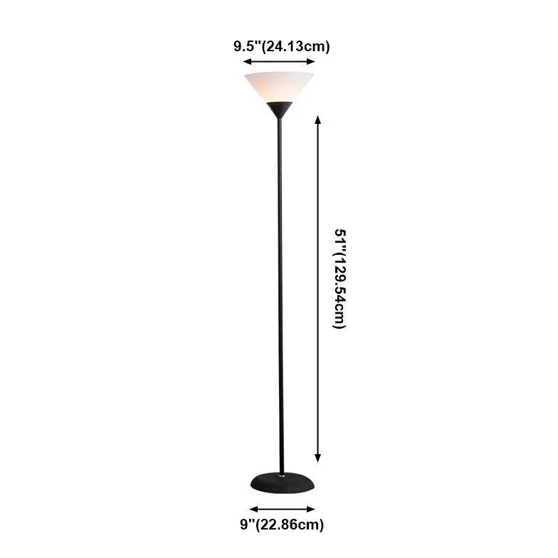 Inverted Cone-Shaped Black Slim Floor Lamp - Clowas