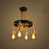 Iron Rope Black Industrial Chandelier - Clowas