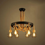 Iron Rope Black Industrial Chandelier - Clowas